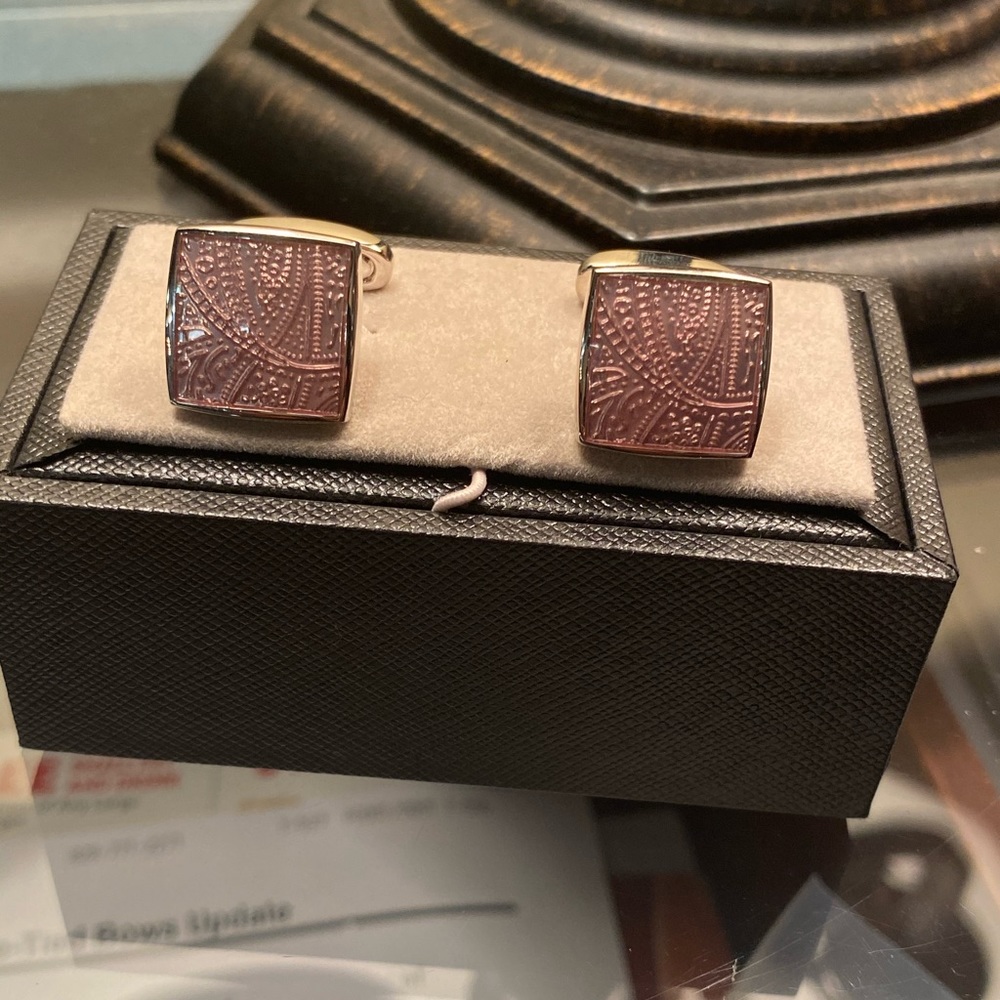 Paisley pink cufflinks